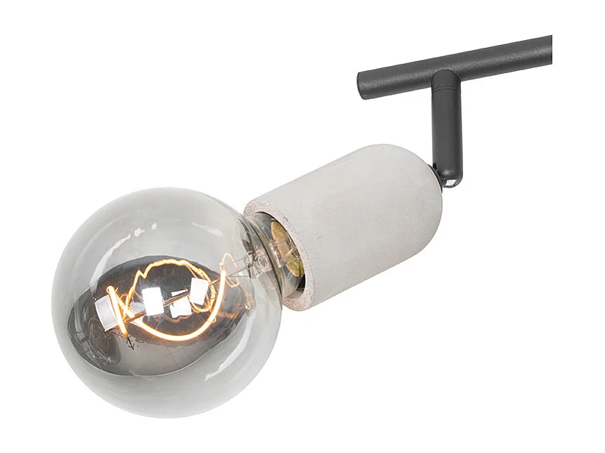 Spot industriel noir avec béton 2 lumières - Pedra