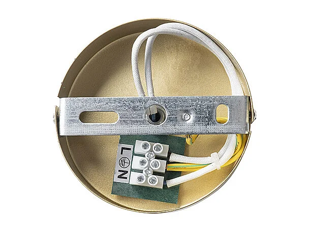 Plafonnier oriental abat-jour crème or à franges - Franxa