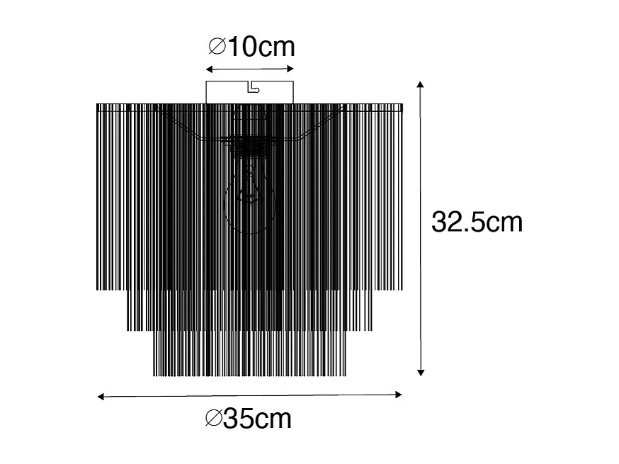 Plafonnier oriental doré avec abat-jour crème à franges - Franxa