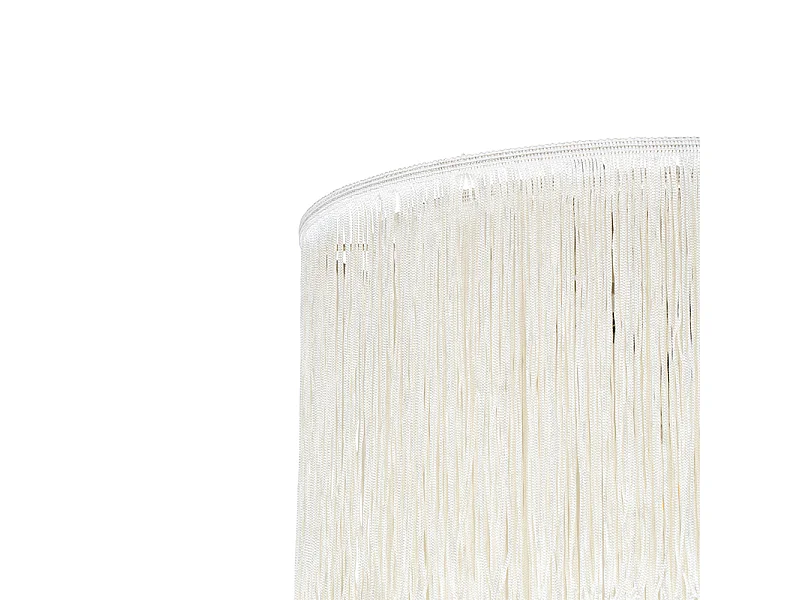 Plafonnier oriental doré avec abat-jour crème à franges - Franxa