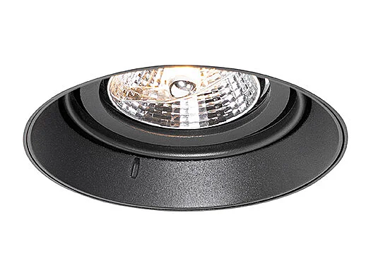 Spot encastré moderne noir GU10 AR70 rond sans bordure - Oneon