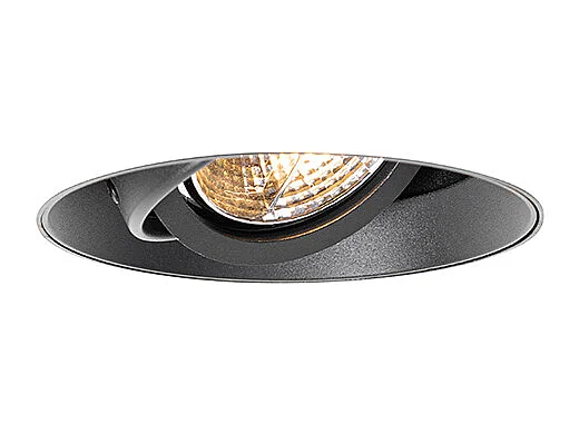 Spot encastré moderne noir GU10 AR70 rond sans bordure - Oneon