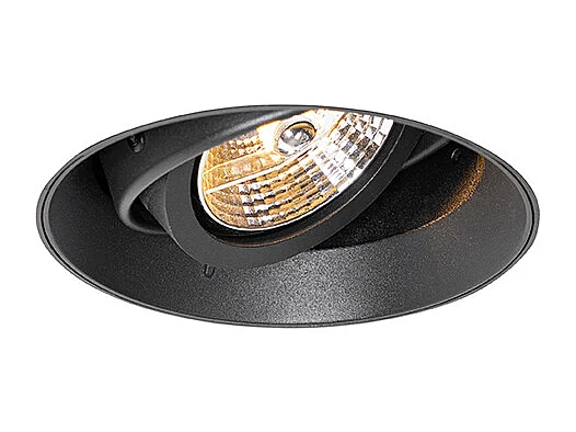 Spot encastré moderne noir GU10 AR70 rond sans bordure - Oneon