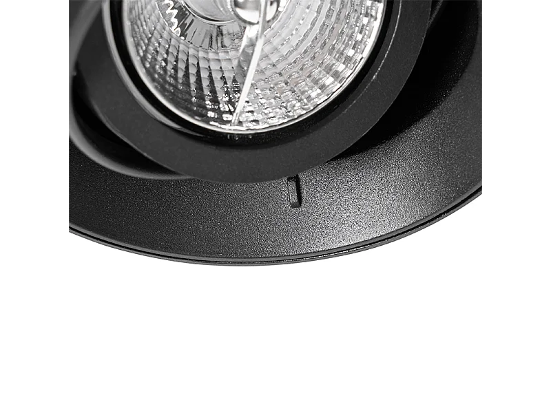 Spot encastré moderne noir GU10 AR70 rond sans bordure - Oneon