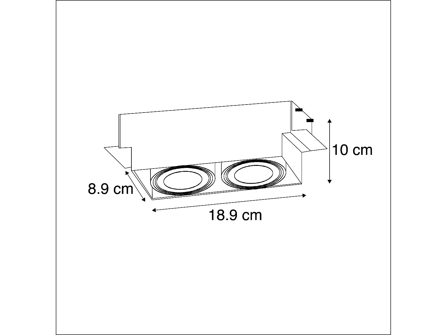 Spot encastré noir GU10 orientable et inclinable à variateur d’intensité sans cadre 2 lumières - Oneon