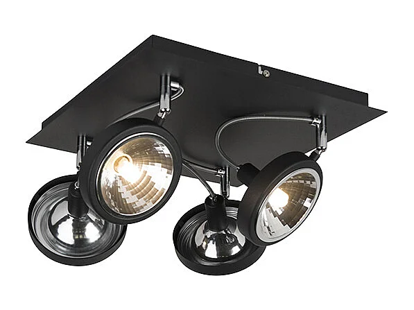 Spot design noir 4 lumières réglable - Nox