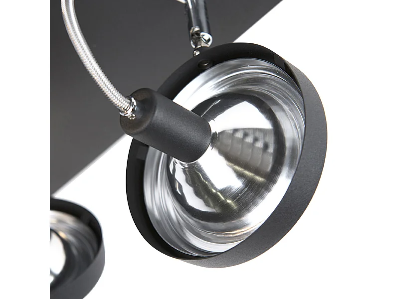 Spot design noir 4 lumières réglable - Nox