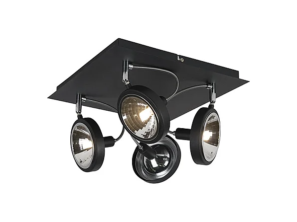 Spot design noir 4 lumières réglable - Nox