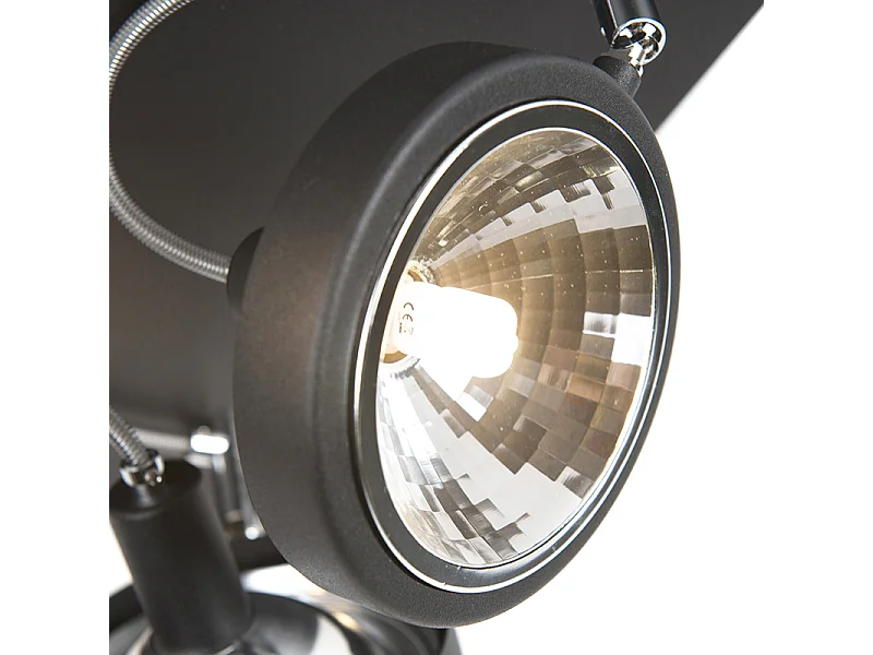 Spot design noir 4 lumières orientables - Nox