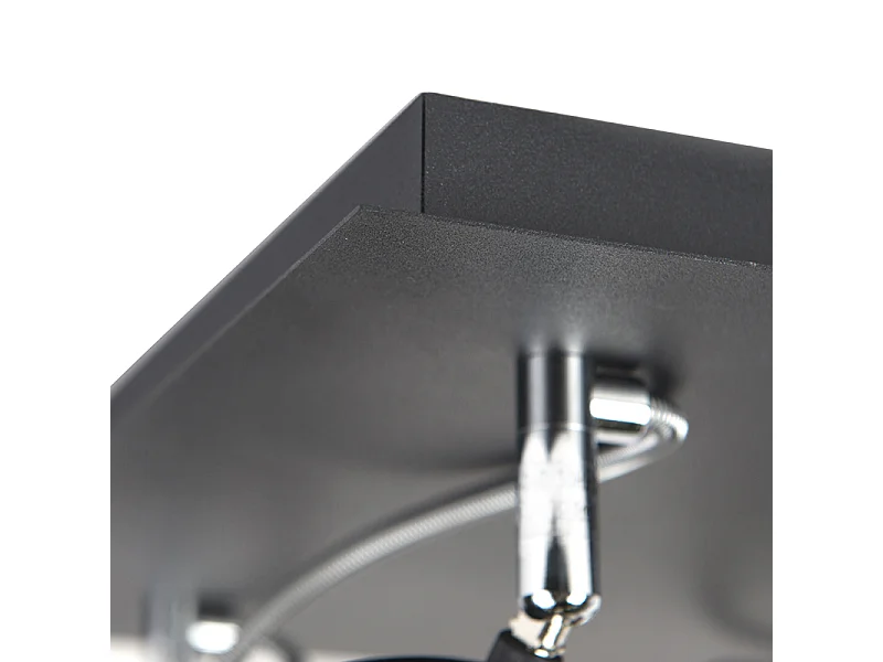 Spot design noir 4 lumières orientables - Nox