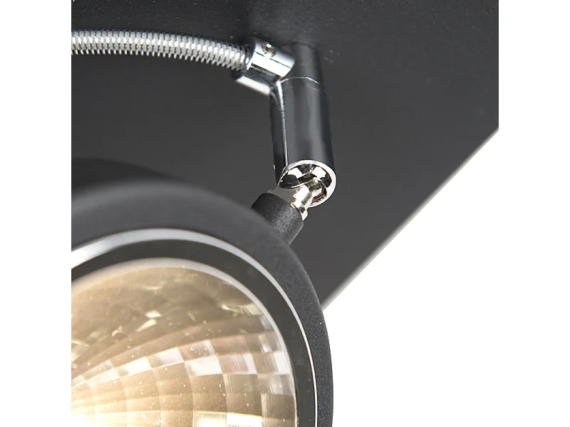 Spot design noir 4 lumières orientables - Nox