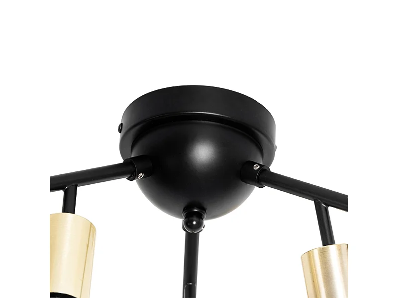 Plafonnier design noir et doré 12 lumières - Juul