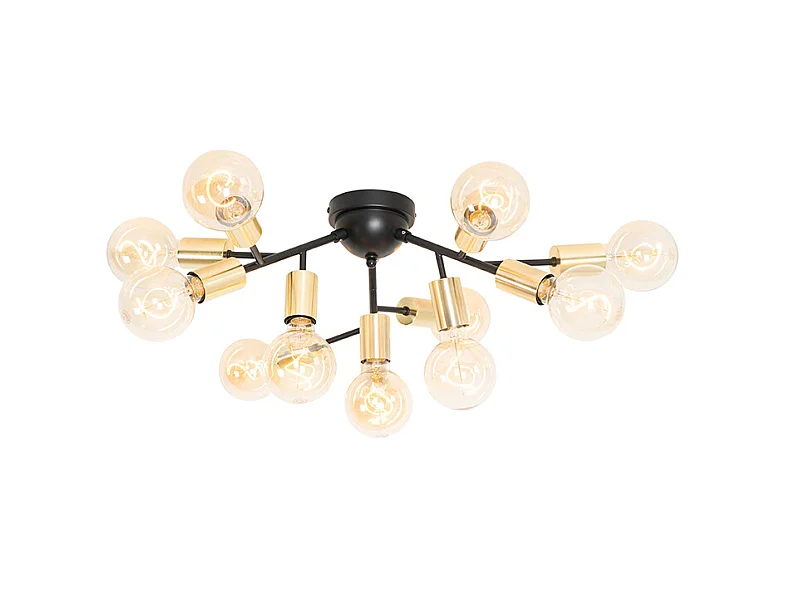 Plafonnier design noir et doré 12 lumières - Juul