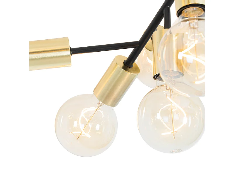 Plafonnier design noir avec or 12 lumières - Juul