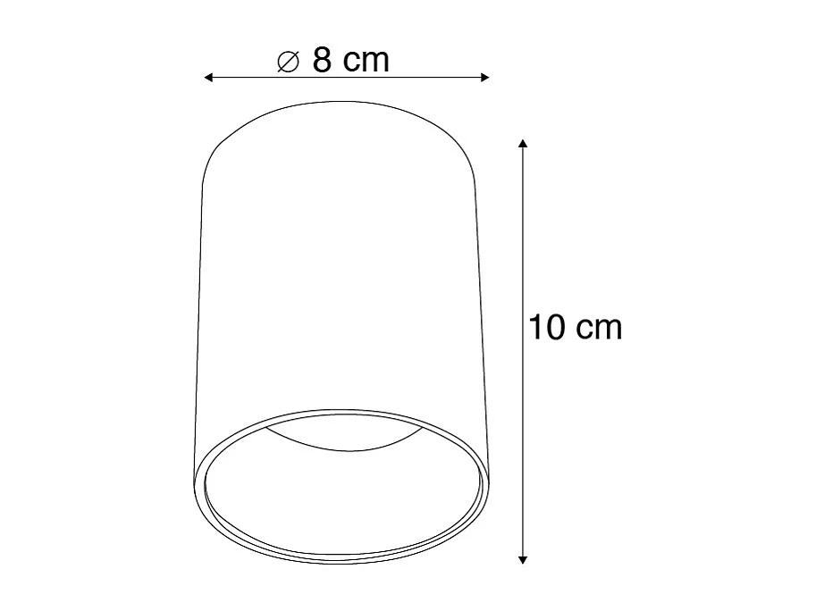Spot en saillie moderne blanc GU10 50mm - Ronda