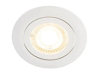 Lot de 5 spots encastrés blancs avec LED à 3 niveaux de luminosité - Mio