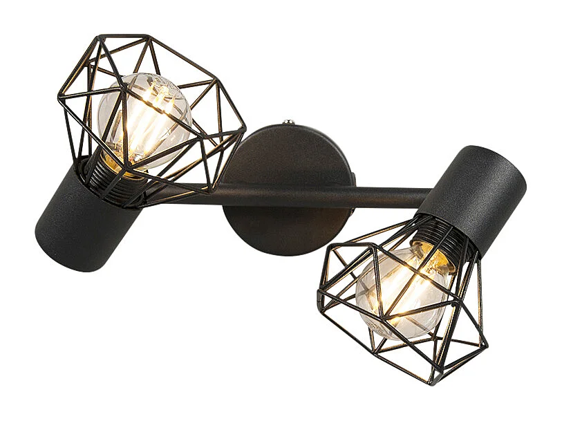 Spot orientable Art déco noir 2 lumières - Mosh 2