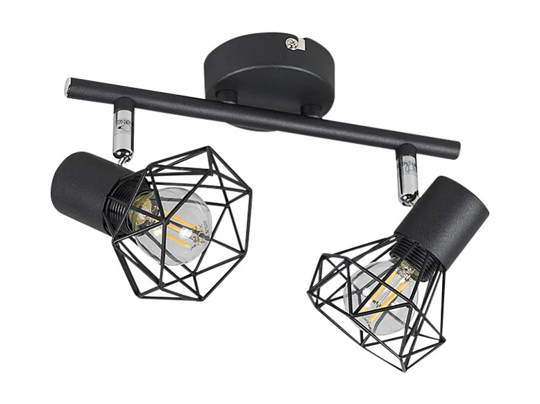 Spot orientable Art déco noir 2 lumières - Mosh 2