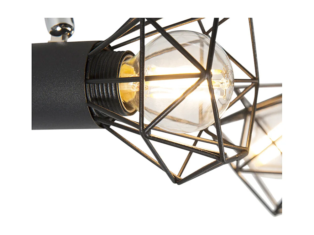 Spot orientable Art déco noir 2 lumières - Mosh 2