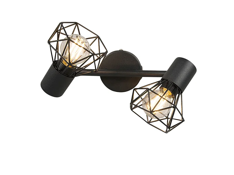 Spot orientable Art déco noir 2 lumières - Mosh 2