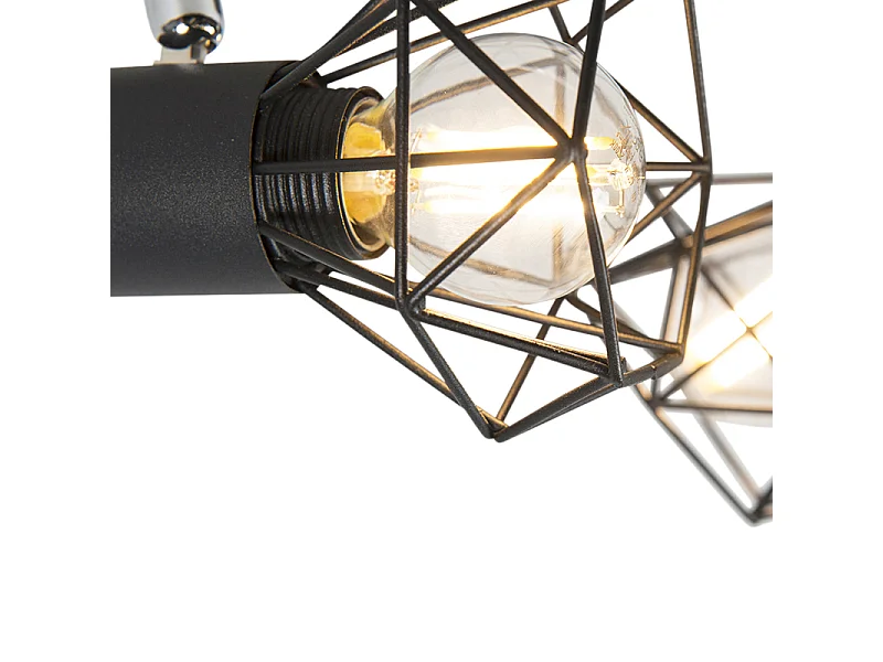 Spot orientable Art déco noir 2 lumières - Mosh 2
