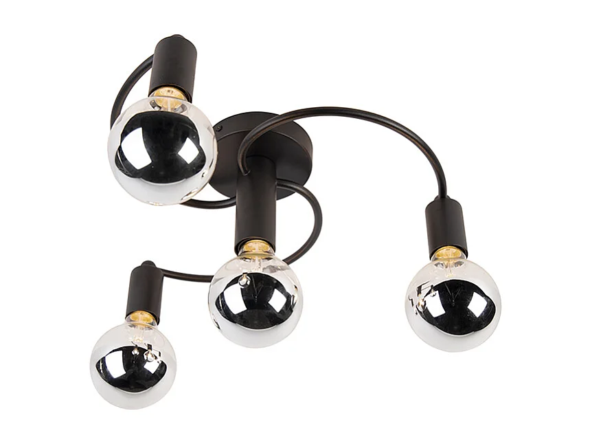 Plafonnier art déco noir 4 lumières - Facil
