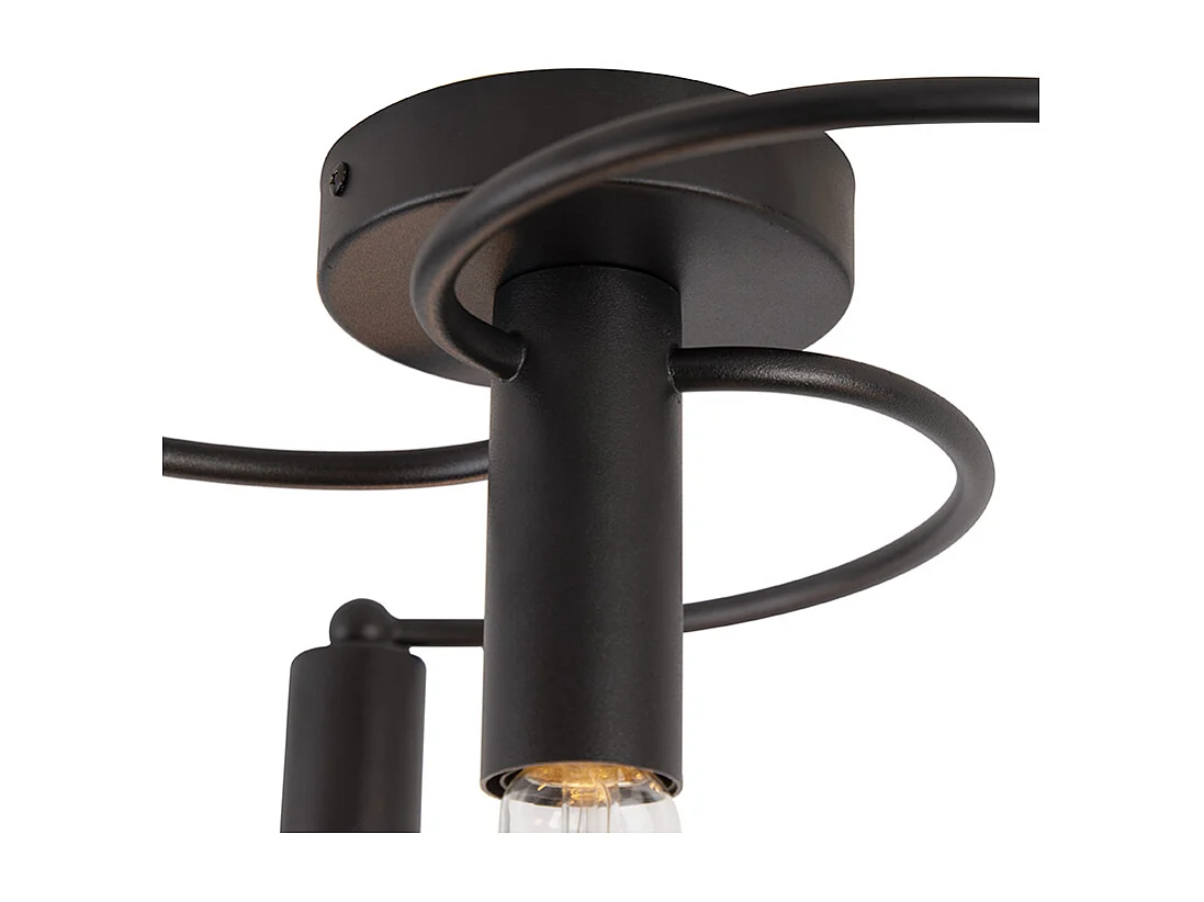 Plafonnier Art Déco noir 4 lumières - Facil