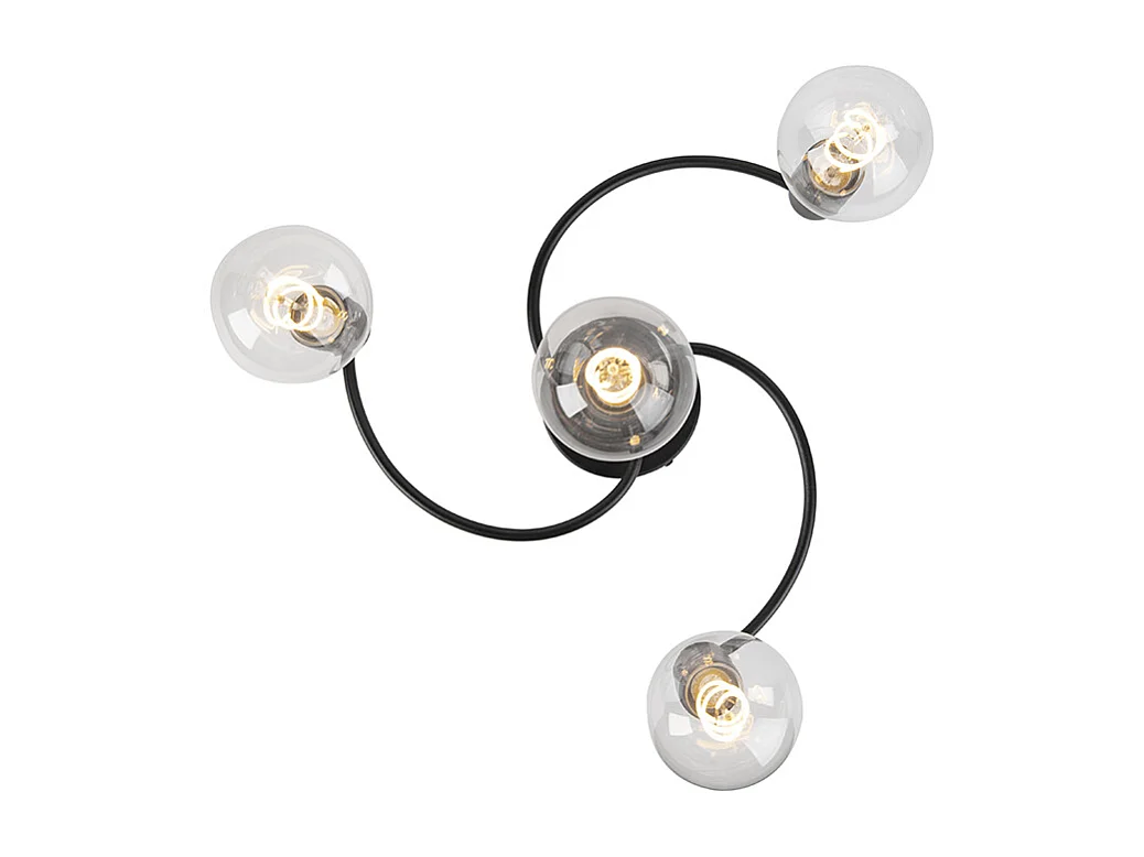 Plafonnier Art Déco noir 4 lumières - Facil