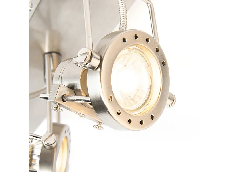 Spot encastré industriel acier 3 lumières orientable et inclinable - Suplux