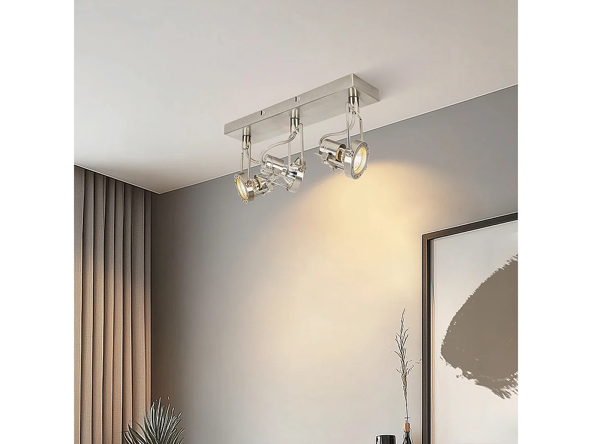 Spot encastré industriel acier 3 lumières orientable et inclinable - Suplux