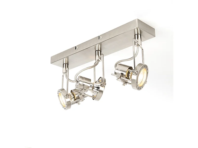 Spot encastré industriel acier 3 lumières orientable et inclinable - Suplux
