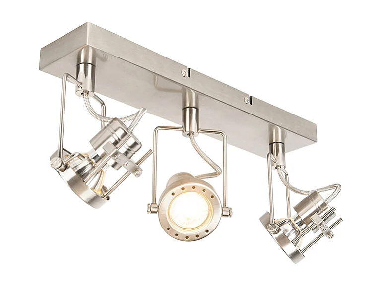 Spot encastré industriel acier 3 lumières orientable et inclinable - Suplux