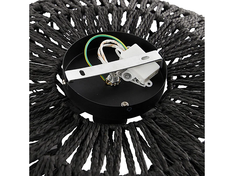 Plafonnier rétro noir 50 cm - Lina