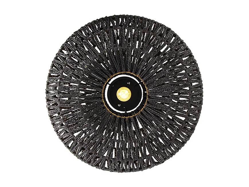 Plafonnier rétro noir 50 cm - Lina