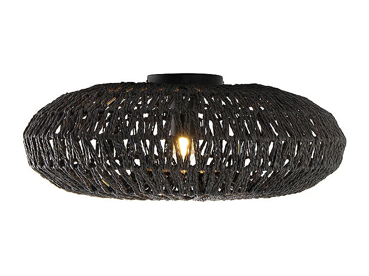 Plafonnier rétro noir 50 cm - Lina