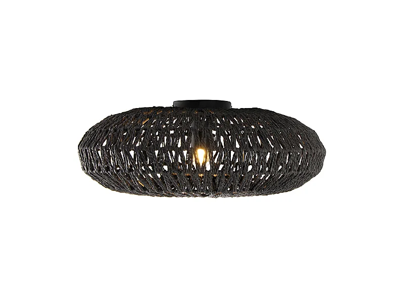 Plafonnier rétro noir 50 cm - Lina