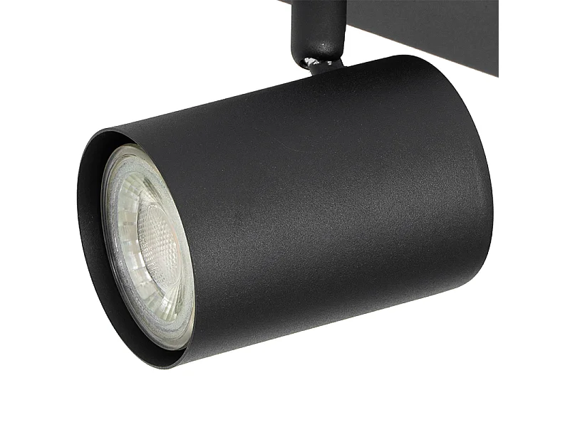 Plafonnier moderne noir 3 lumières orientable rectangulaire - JEANA