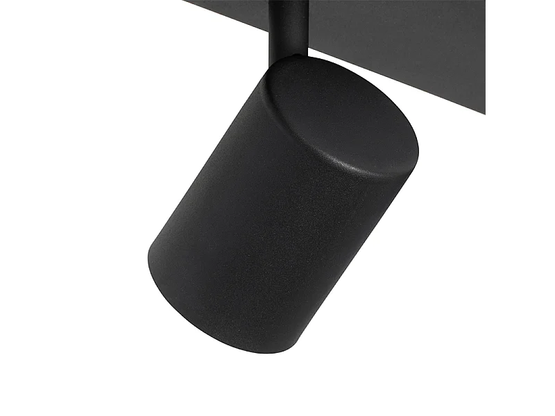 Plafonnier moderne noir 3 lumières orientable rectangulaire - JEANA