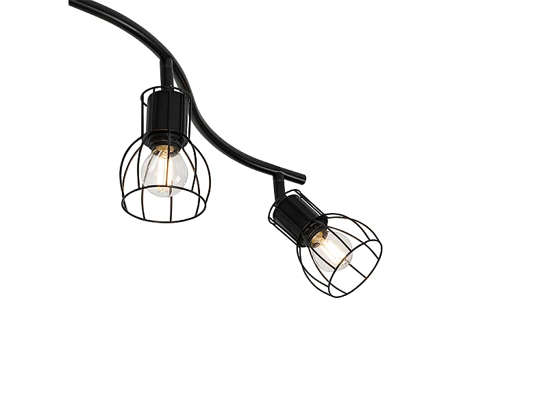 Spot de plafond moderne noir 145 cm 6 lumières - Botu