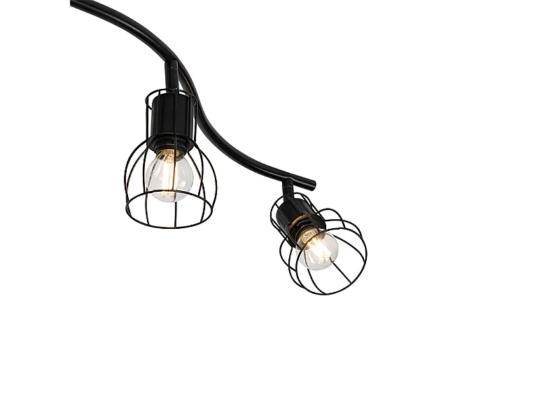 Plafonnier spot moderne noir 145 cm 6 lumières - Botu