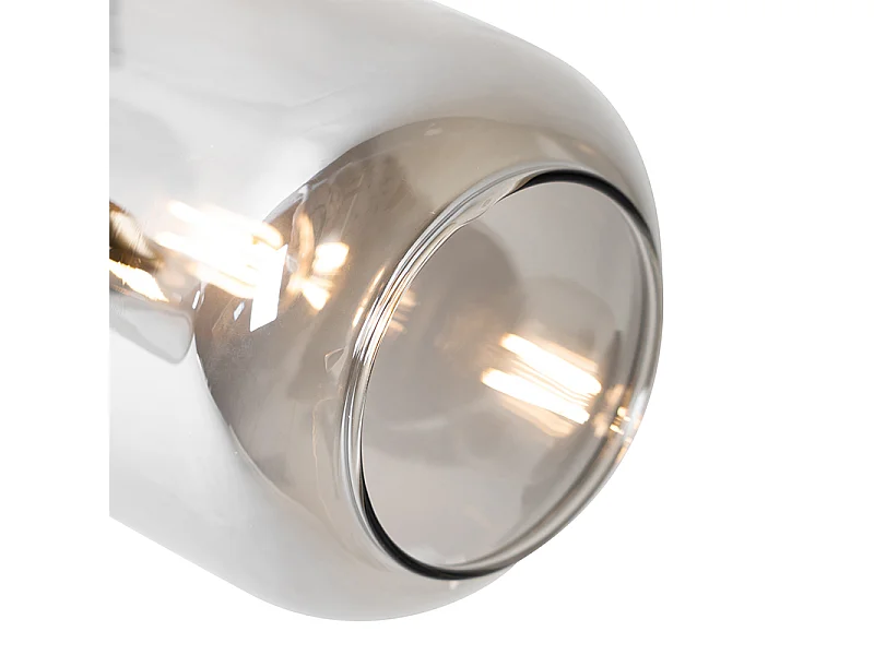 Spot de plafond noir avec doré et verre fumé 2 lumières - Zuzanna