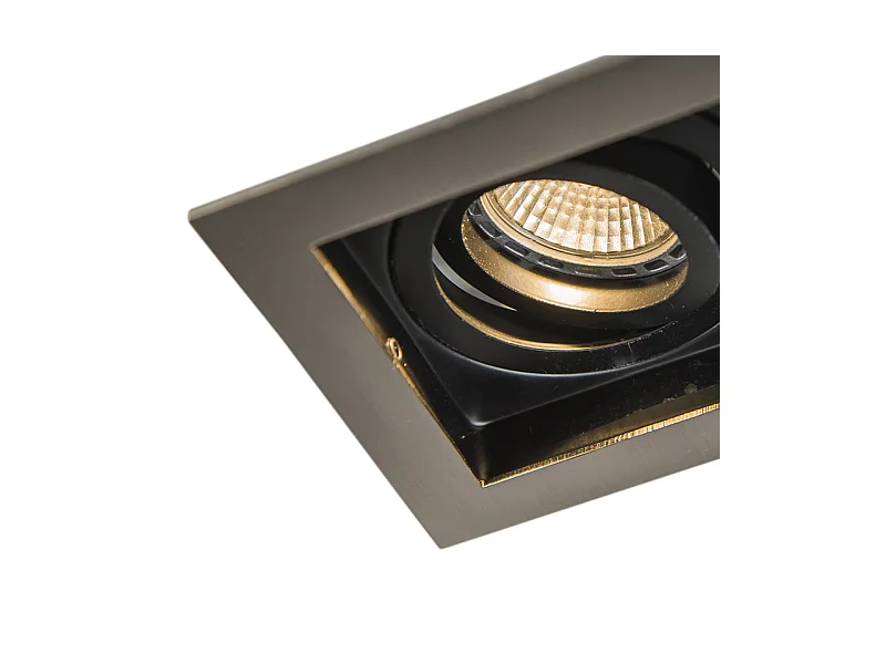 Spot encastrable intelligent acier avec source lumineuse Wifi GU10 - Carree