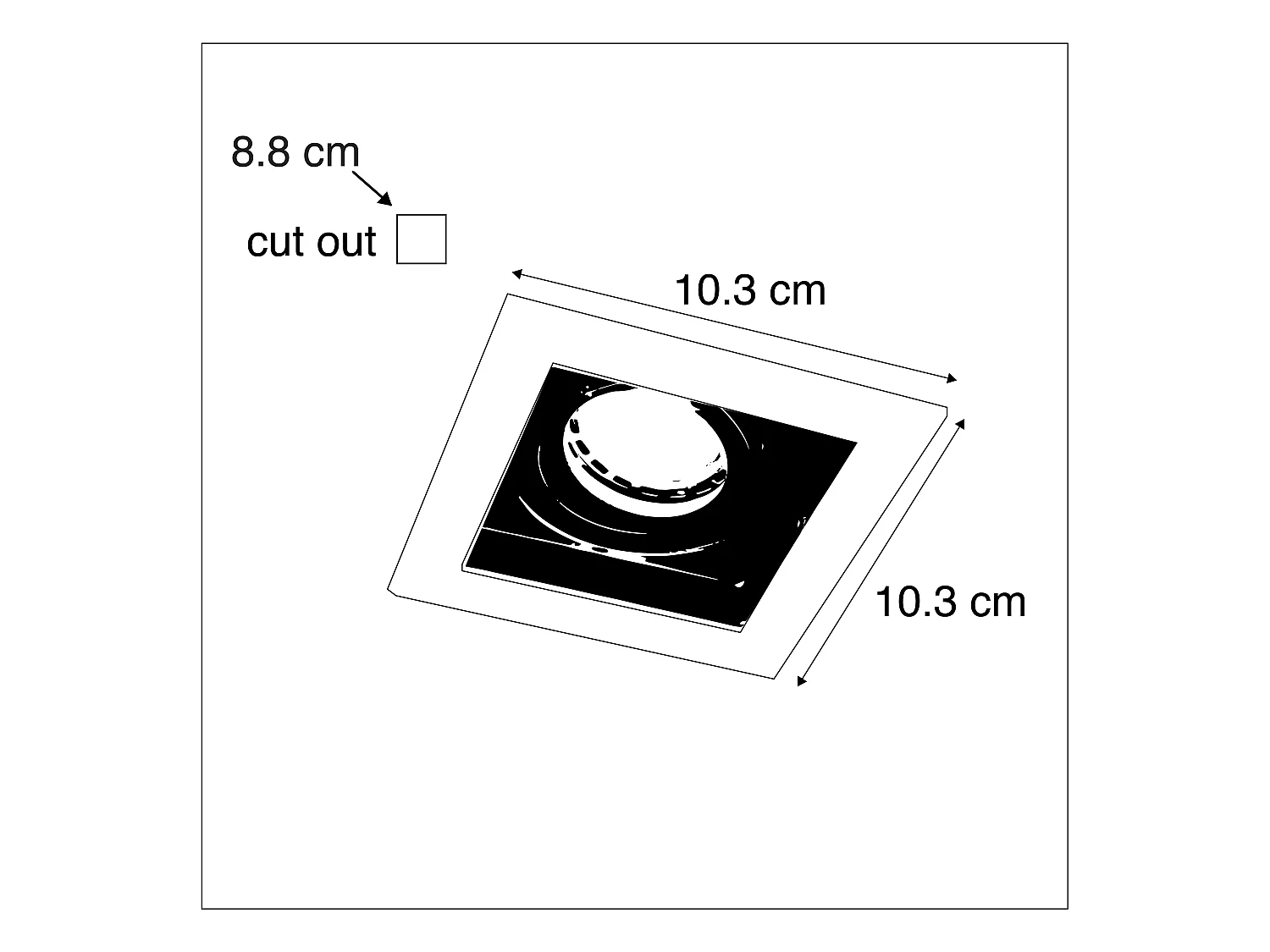 Spot encastrable intelligent acier avec source lumineuse Wifi GU10 - Carree