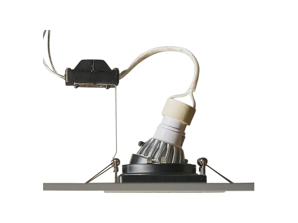 Spot encastrable intelligent acier avec source lumineuse Wifi GU10 - Carree