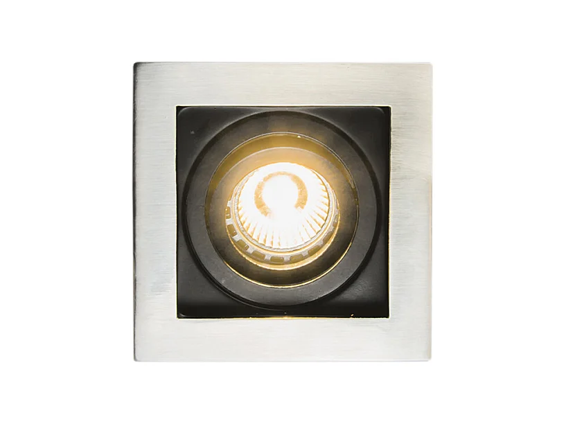 Spot encastrable intelligent acier avec source lumineuse Wifi GU10 - Carree