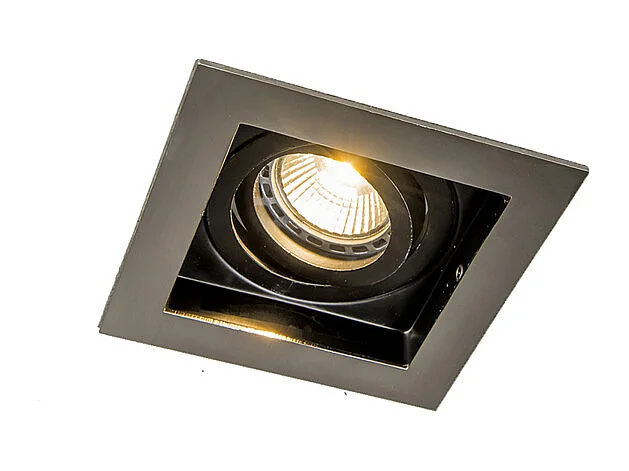 Spot encastrable intelligent acier avec source lumineuse Wifi GU10 - Carree