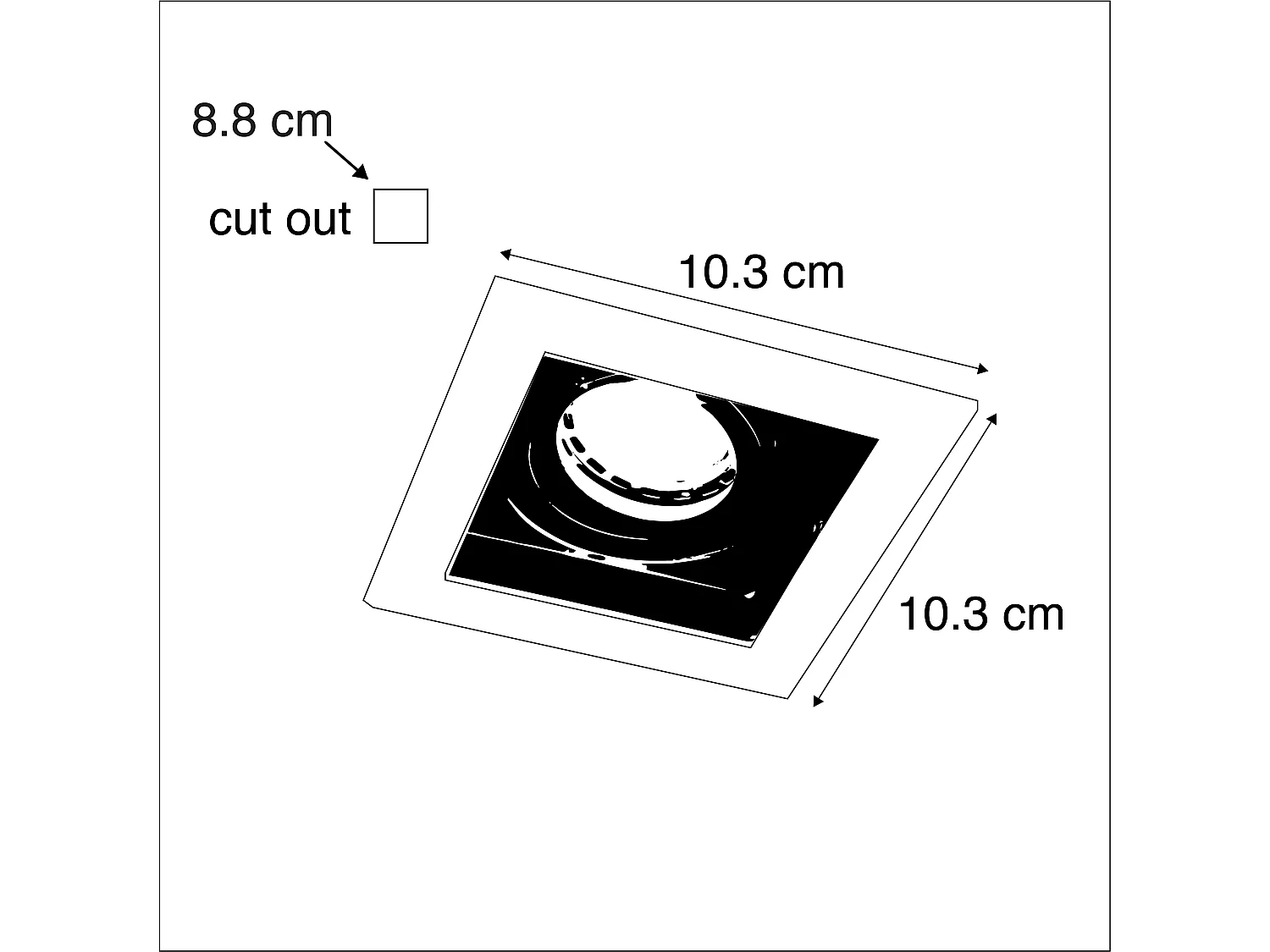 Spot encastrable intelligent acier avec source lumineuse Wifi GU10 - Carree