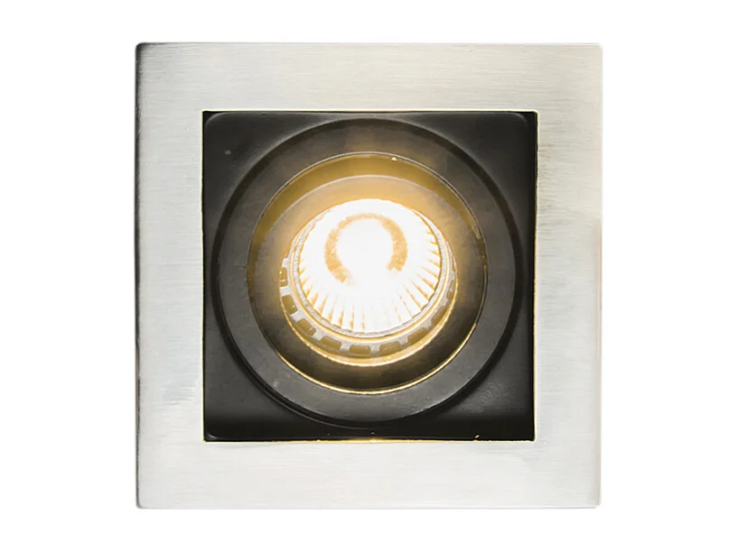 Spot encastrable intelligent acier avec source lumineuse Wifi GU10 - Carree