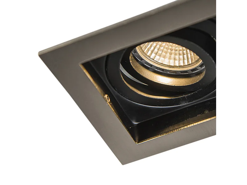 Spot encastrable intelligent acier avec source lumineuse Wifi GU10 - Carree