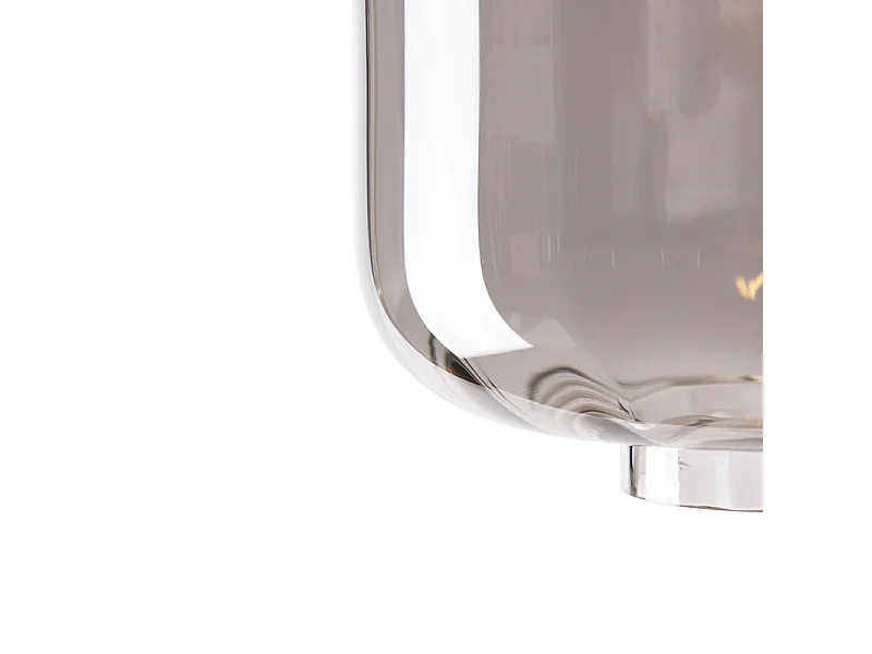 Plafonnier design noir avec verre fumé - Qara